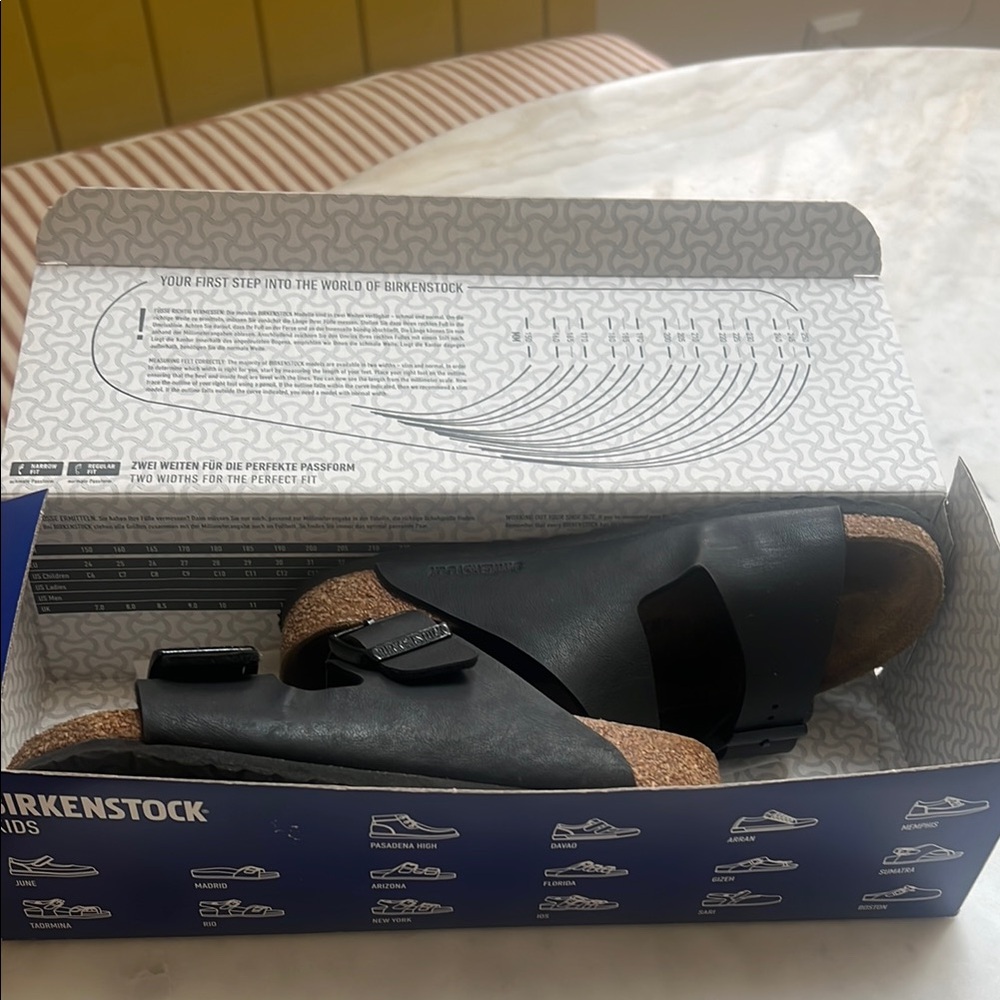 Birkenstock Charcoal Sandals with Cork Footbed